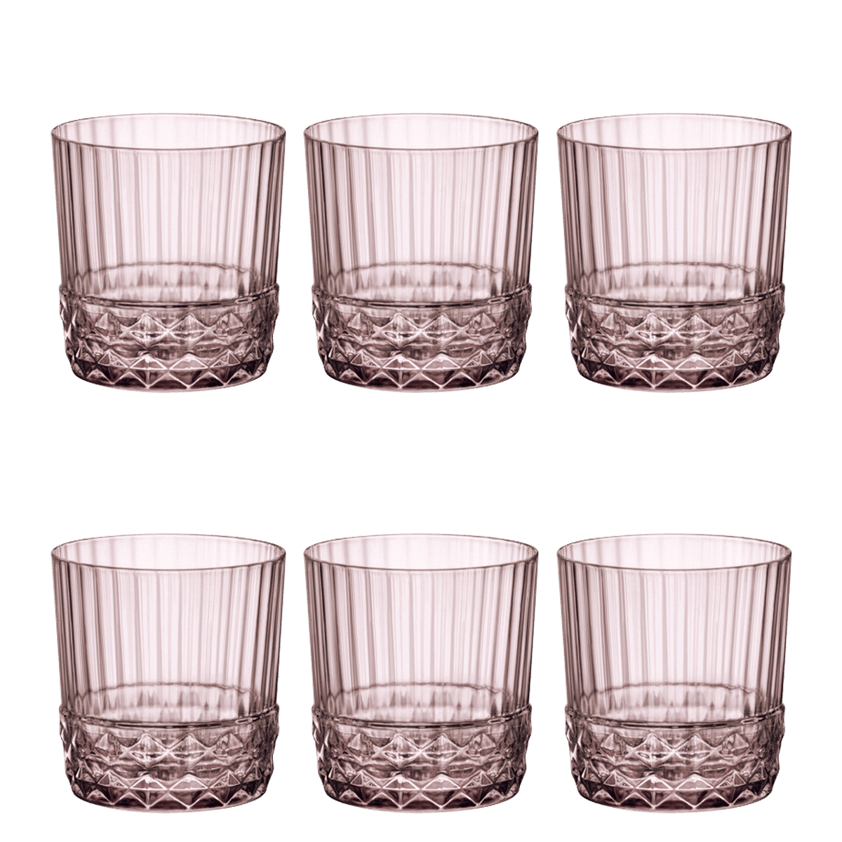 Bormioli Rocco America'20S Tumbler 37 Cl Roze - 6 Stuks - Glazen.nl