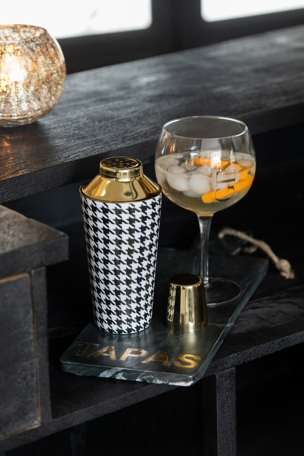 Verres à gin tonic J-Line 88 cl transparents/dorés – 4 pièces