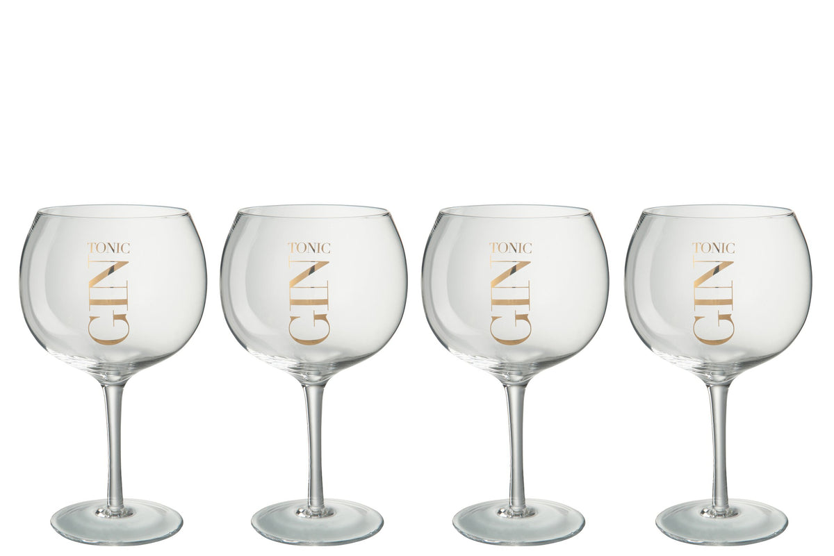 Verres à gin tonic J-Line 88 cl transparents/dorés – 4 pièces