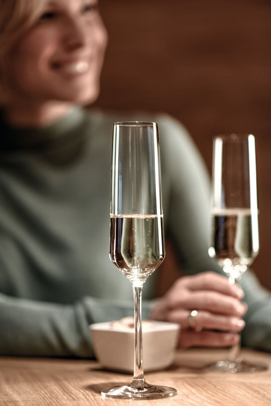 Zwiesel Glas Pure Champagnerglas 21,5 Cl mit Mousseurpunkt in Geschenkverpackung – 2 Stück