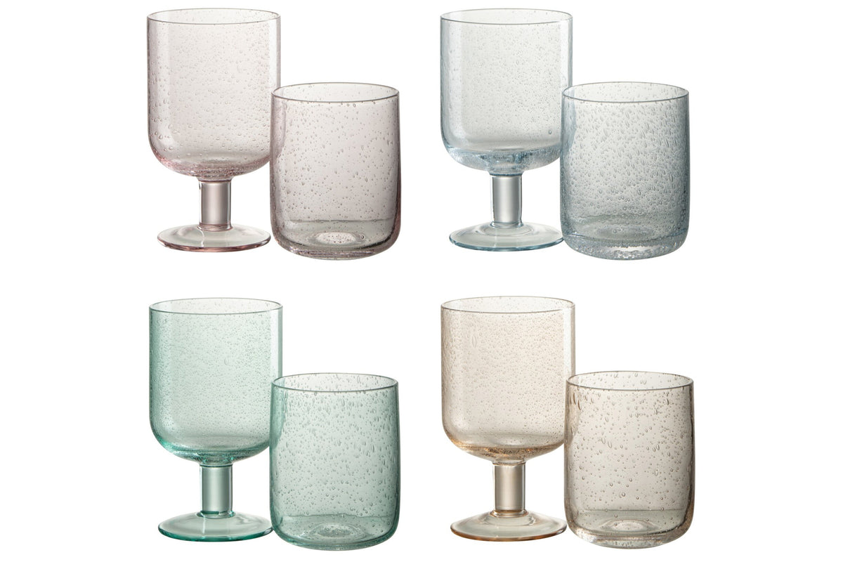 J-Line Tommy Wine Glass 36 cl Assorted – Set of 4