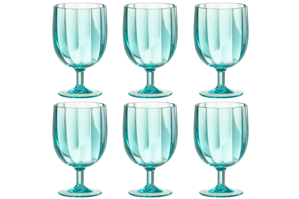 J-Line Weinglas 31 Cl Bruchsicher Blau – 6 Stück