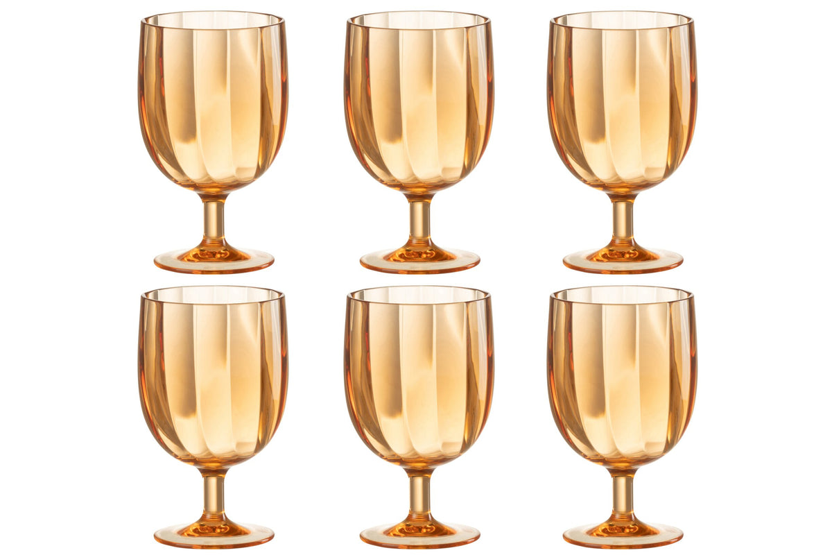 J-Line verres à vin 31 cl incassables orange – 6 pièces