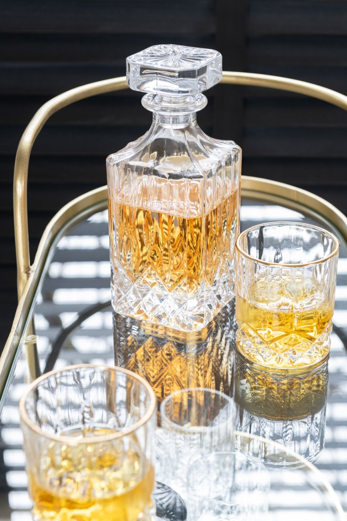 J-Line verre à eau 32 cl doré/transparent