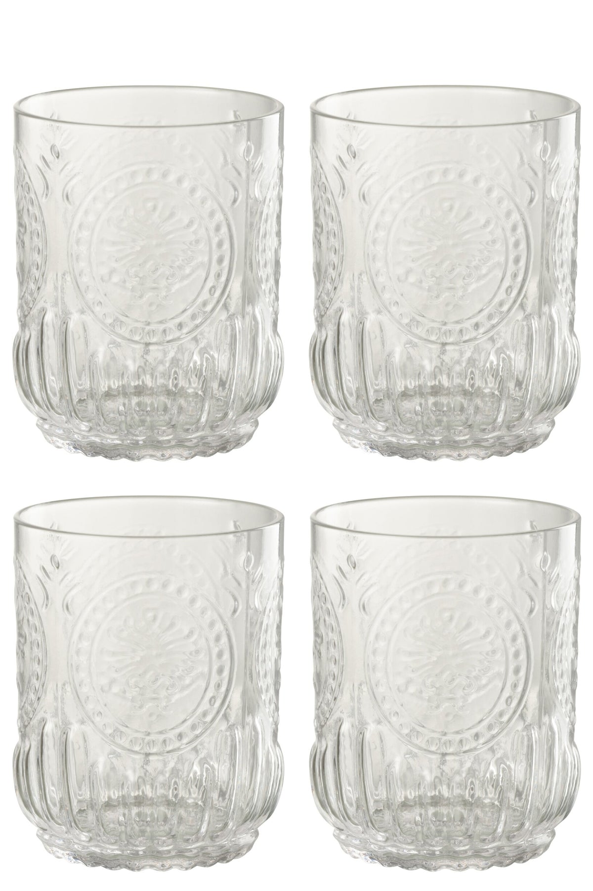 J-Line Maya verres à eau 32 cl transparents – 4 pièces