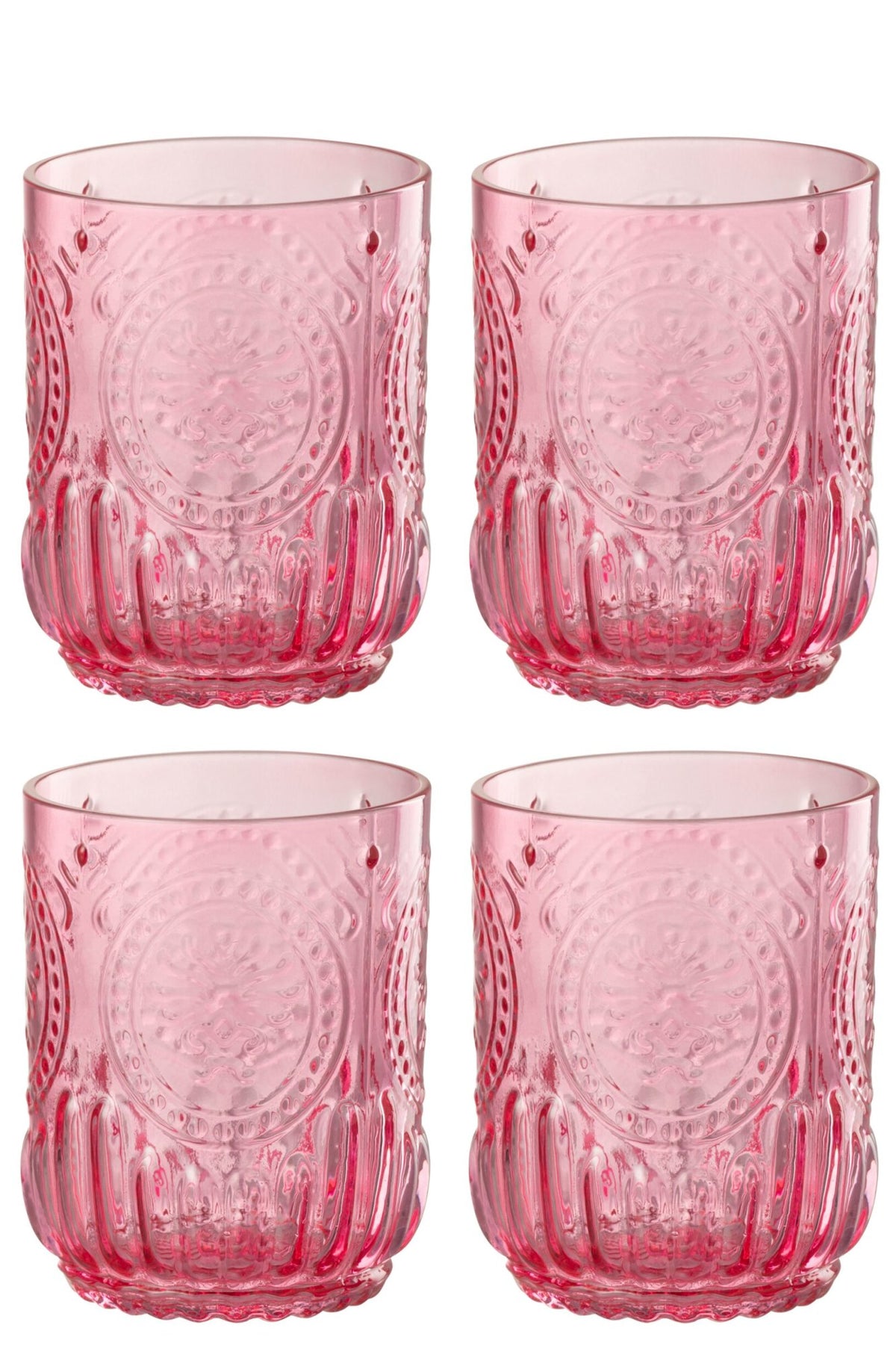 J-Line Maya verres à eau 32 cl fuchsia – 4 pièces