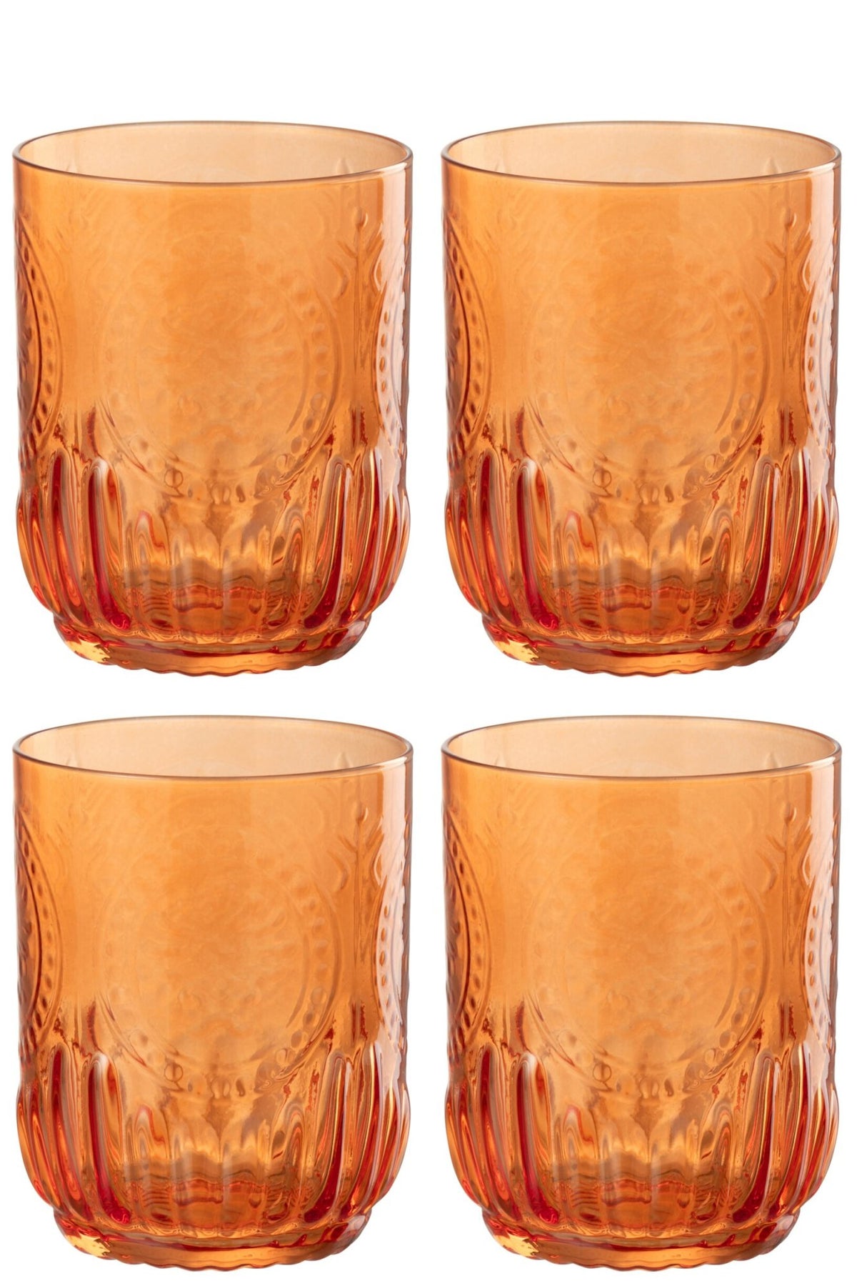 J-Line Maya Verres à eau 32 cl Orange – 4 pièces