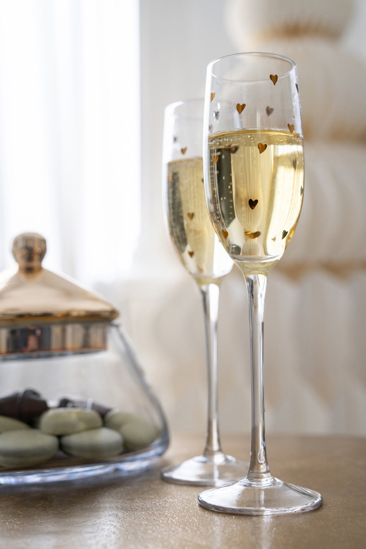 J-Line Champagnerglas 22 cl Hart Transparent/Gold