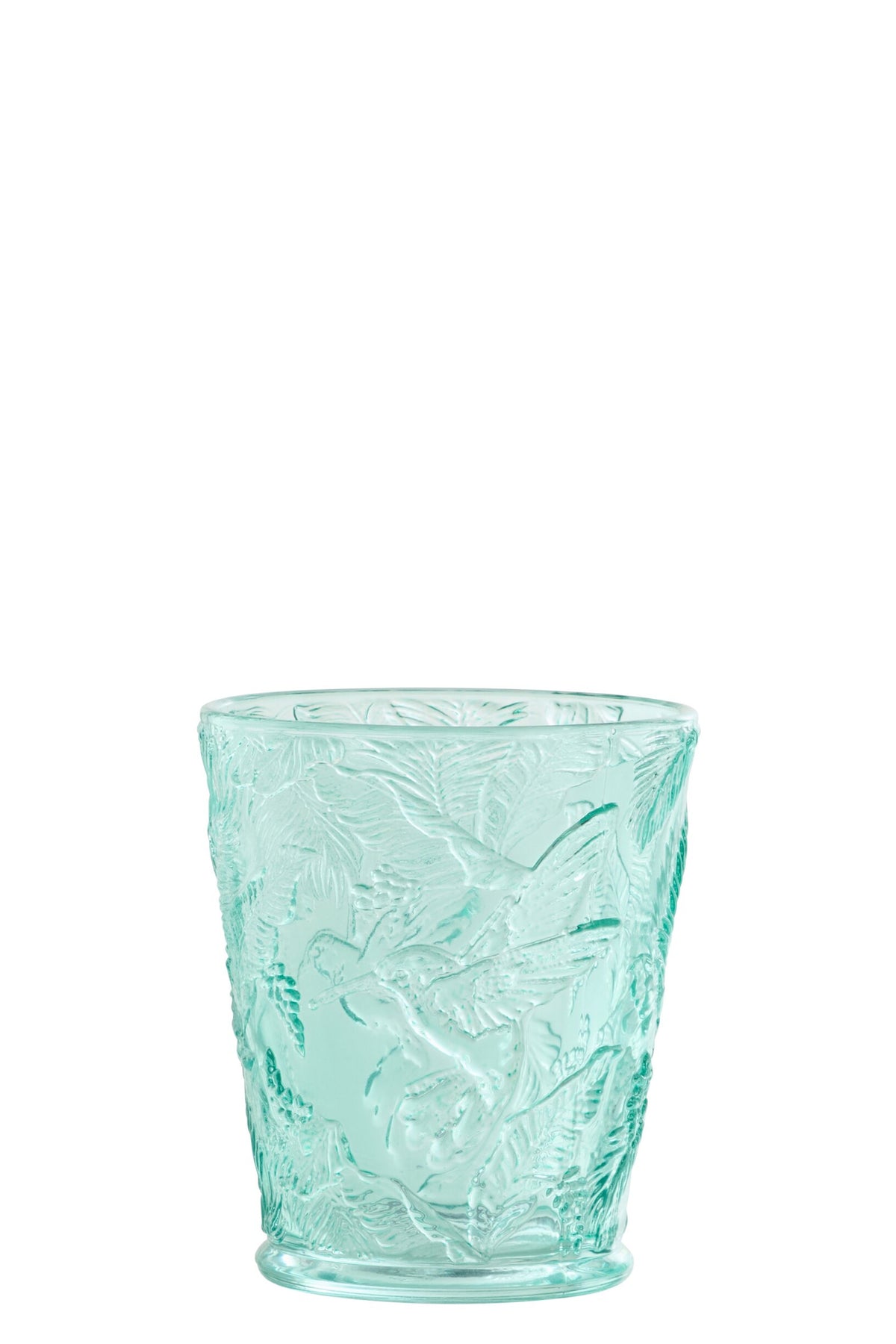 J-Line Wasserglas Vögel Azurblau