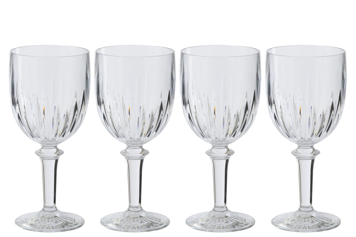 J-Line Weinglas 46,3 Cl Acryl Transparent – 4 Stück
