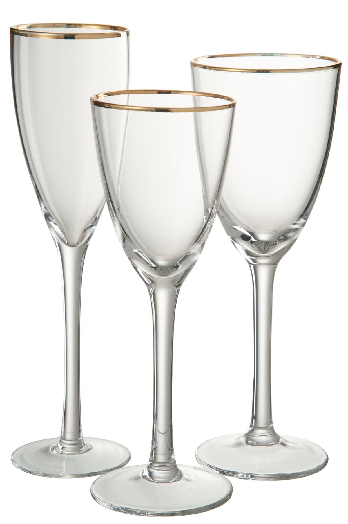 J-Line Champagnerglas 20 cl Goldrand Transparent/Gold