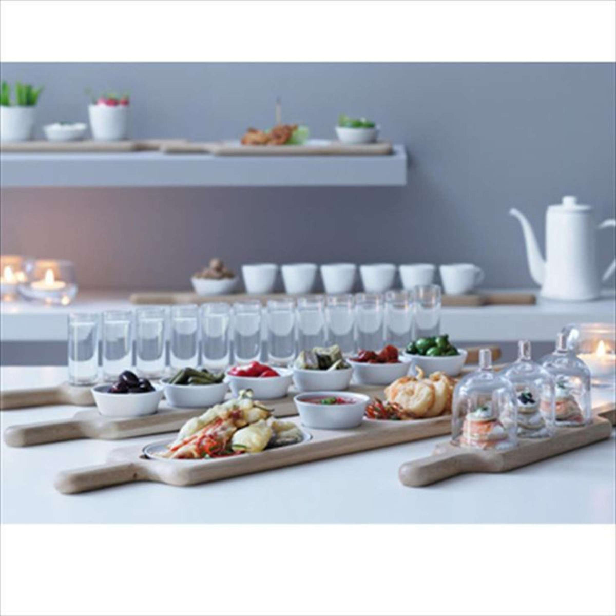 L.S.A. Set de verres à vodka Paddle avec planche de service - 6 pièces