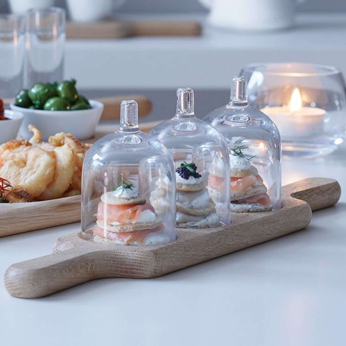 L.S.A. Set de verres à vodka Paddle avec planche de service - 6 pièces