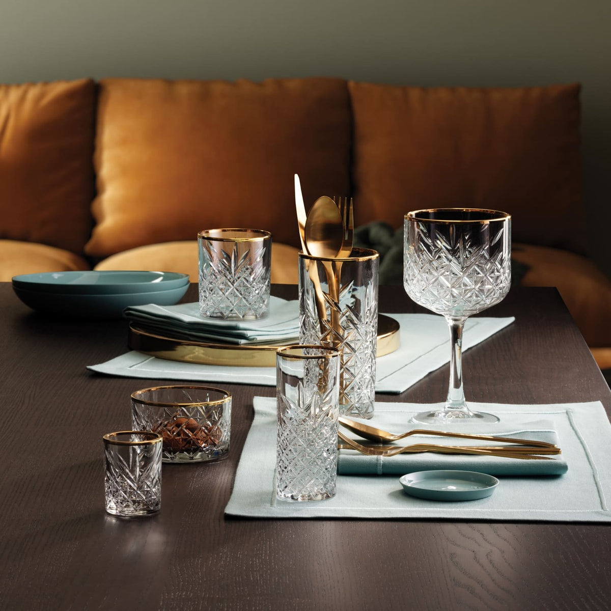 Pasabahce Timeless Longdrinkglas 45 Cl Gouden Rand - 4 Stuks - Glazen.nl