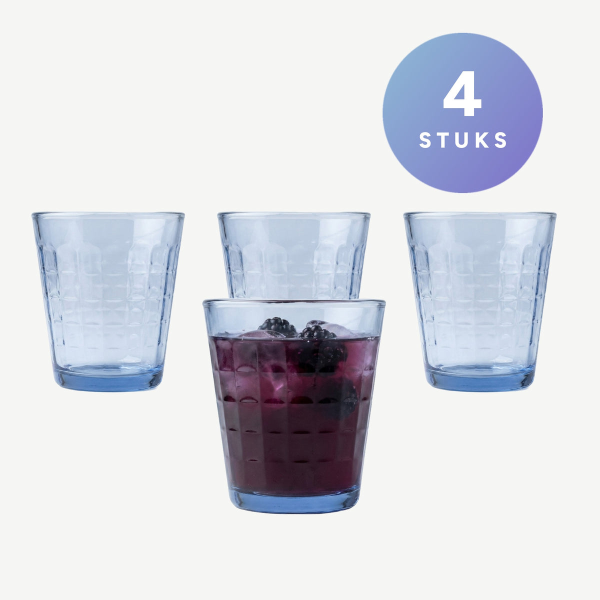 Set van 4 stuks Duralex Prisme Tumbler 22 Cl Marine - Glazen.nl