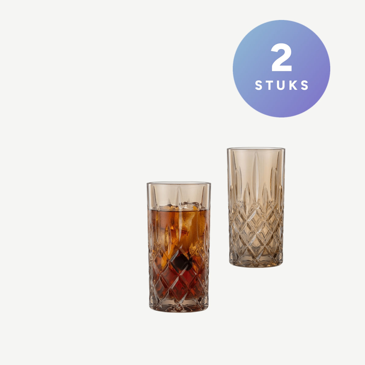 Set van 2 stuks Nachtmann Noblesse Longdrinkglas 39,5 Cl Bruin - Glazen.nl