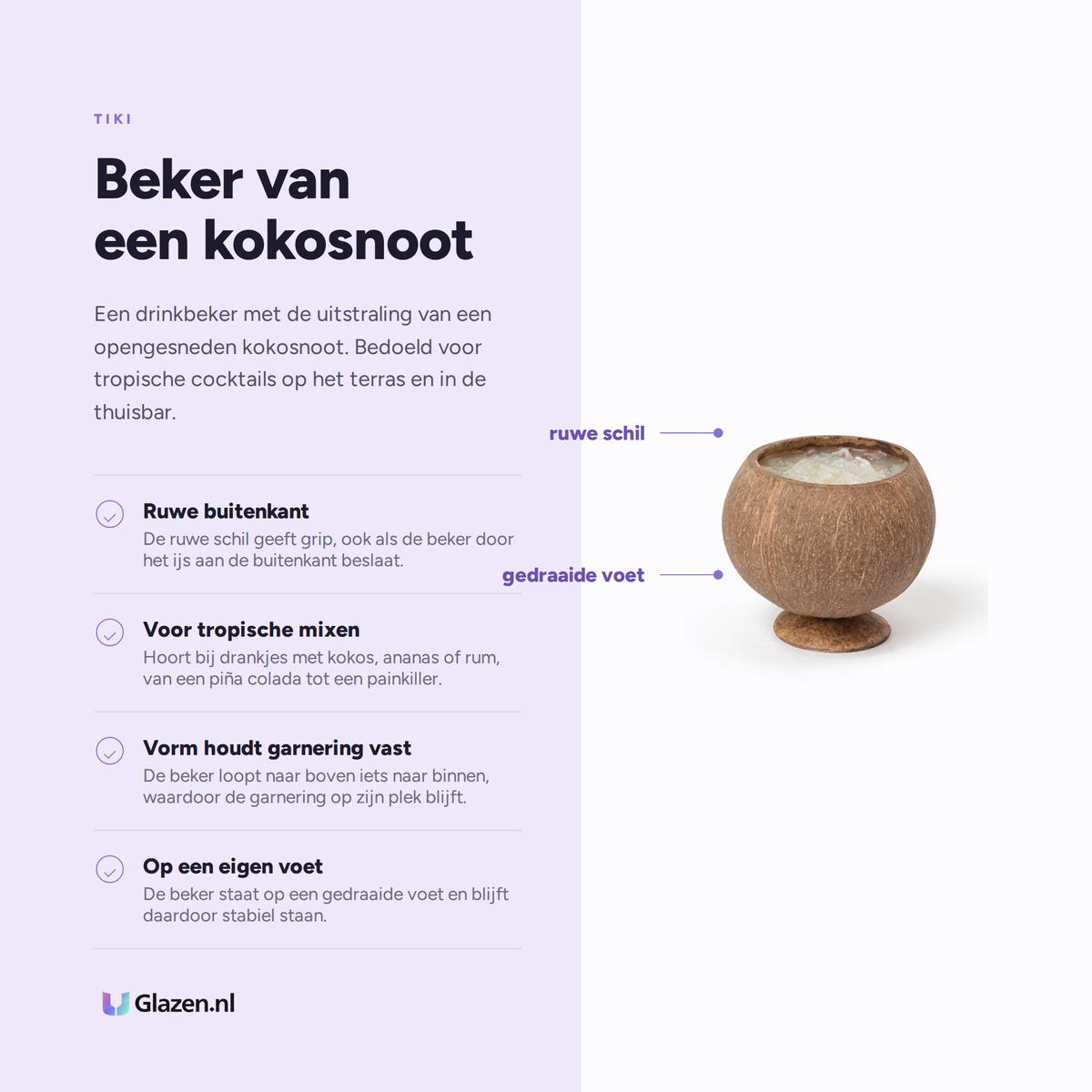 Tiki Coconut Natural eigenschappen infographic