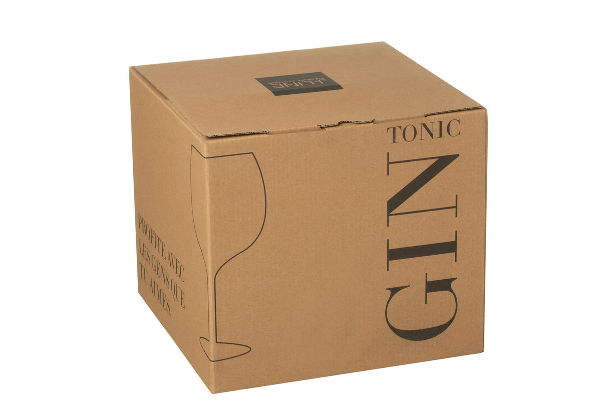 Verres à gin tonic J-Line 88 cl transparents/dorés – 4 pièces