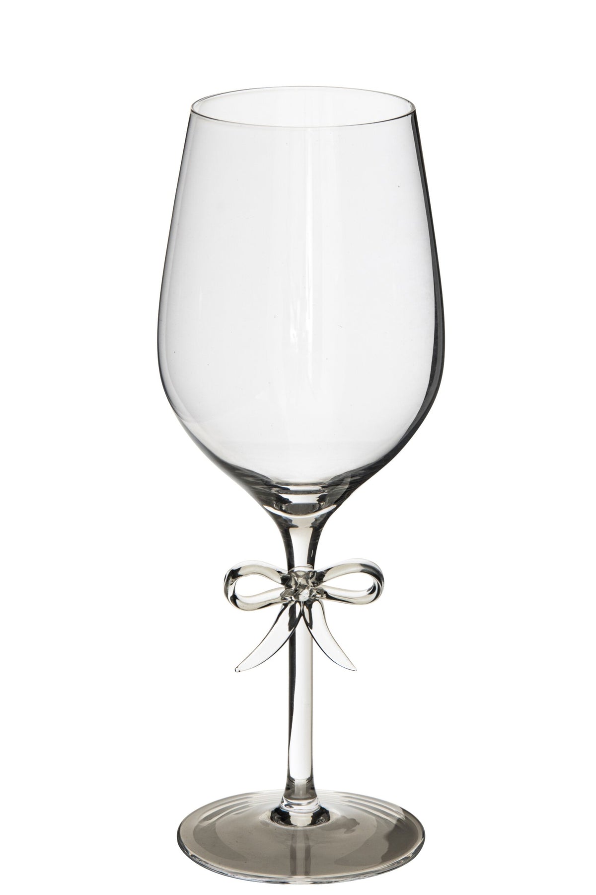 J-Line Verre à vin nœud rouge transparent