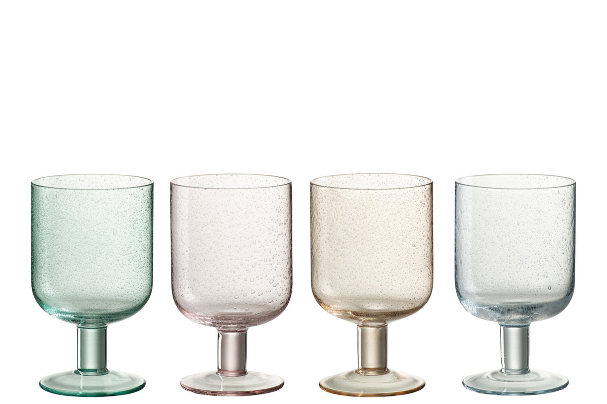 J-Line Tommy Wine Glass 36 cl Assorted – Set of 4