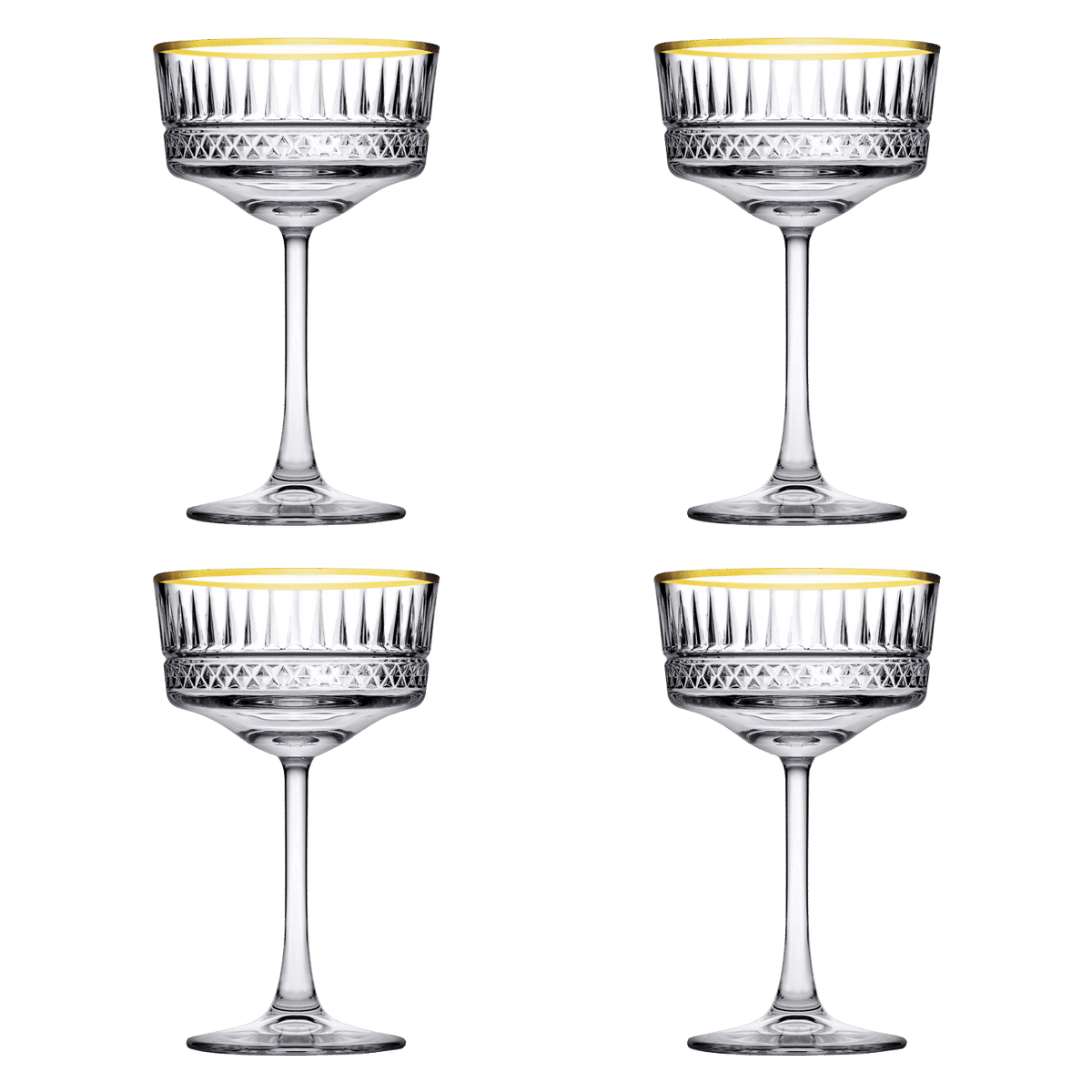 Pasabahce Elysia Champagneglas / Coupe 26 Cl Gouden Rand - 4 Stuks - Glazen.nl