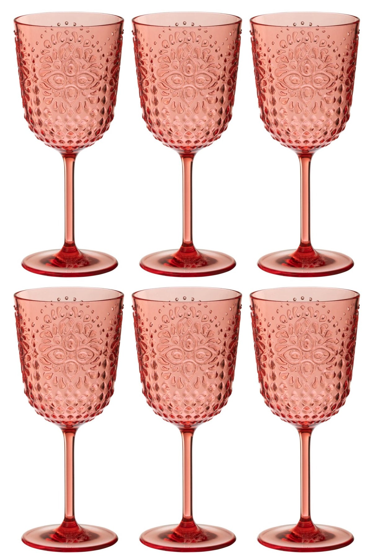 J-Line Weinglas 41,4 cl Kunststoff Rot – 6 Stück