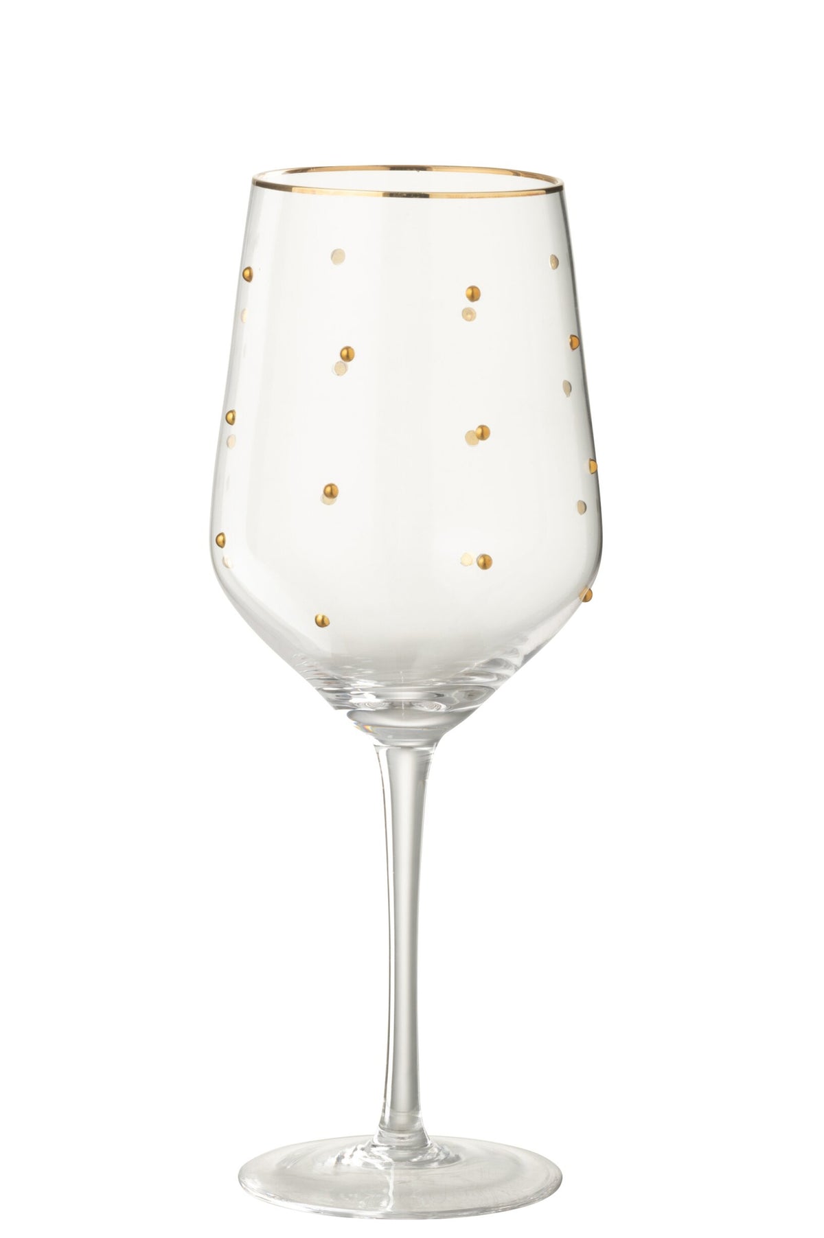 J-Line Weinglas 55 cl Punkte Transparent/Goldfarben
