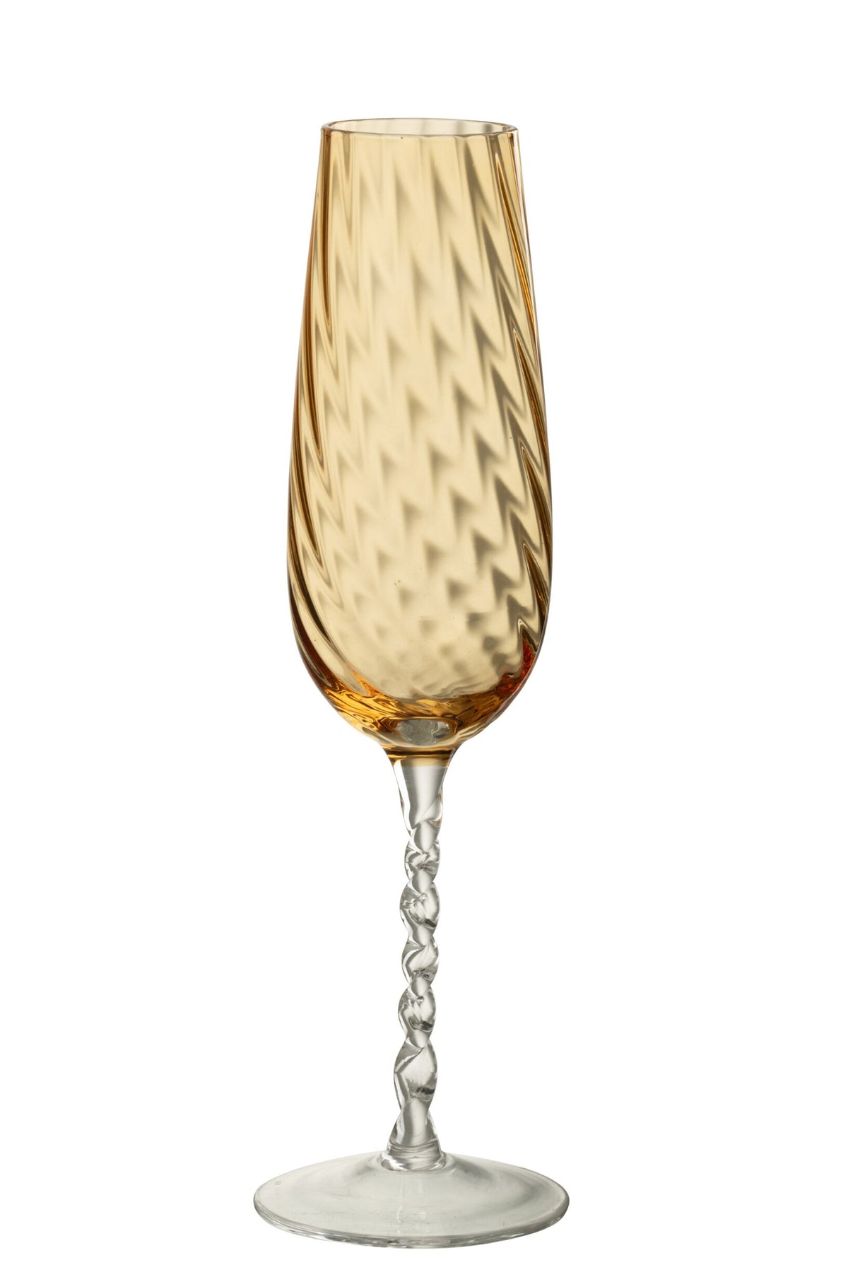 J-Line Gestreiftes Champagnerglas Karamell