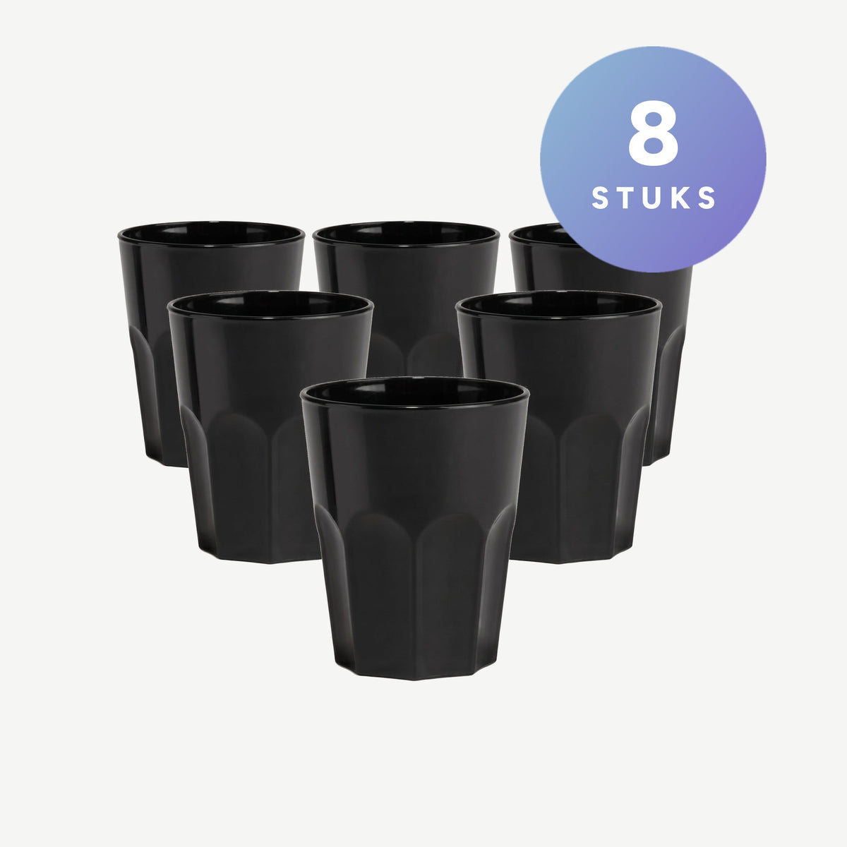 Set van 8 Bar Professional Rox Onbreekbare Glazen Zwart 30 Cl