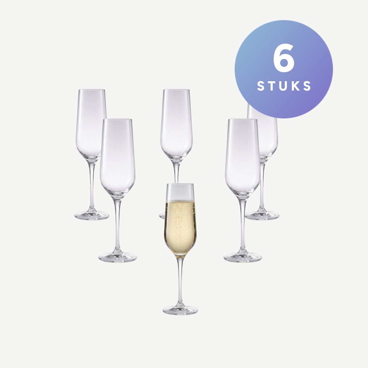 Nude Glass Refine Champagneglas 20 Cl set van 6 stuks